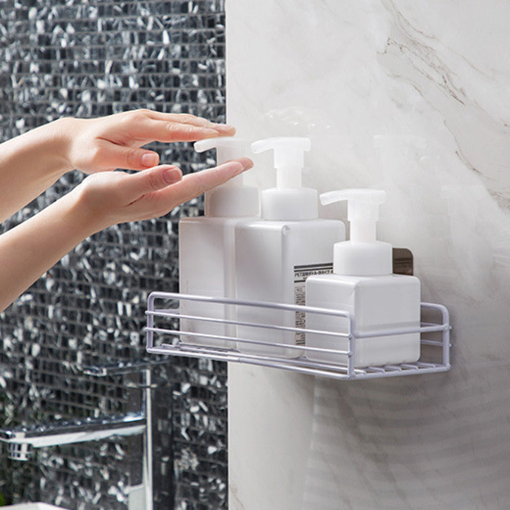Badezimmer Regal,Duschablage  Punch-freie Ecke Lagerregal Dusche Korb Badzubehör Wandmontage Küchenorganisator Shampoo Holder mit Saugnapf