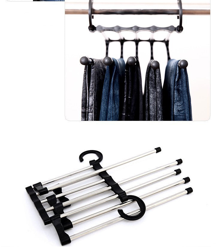 TANGBOHU Hosenbügel Platzsparend Mehrfach, Hosen Kleiderbügel Multifunctional, Hanger Pants Rack Closet Organizer für Hosen, Schals, Jeans, Kleidung, Handtücher