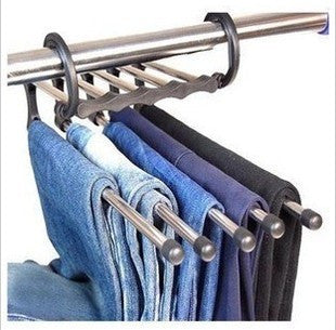 TANGBOHU Hosenbügel Platzsparend Mehrfach, Hosen Kleiderbügel Multifunctional, Hanger Pants Rack Closet Organizer für Hosen, Schals, Jeans, Kleidung, Handtücher