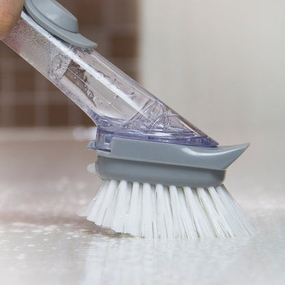 AiKoch 2 In1 Küchenreinigungsbürste Abnehmbare Bürsten Langstielschwamm Reinigungsbürste Seifenspender Bürstenset