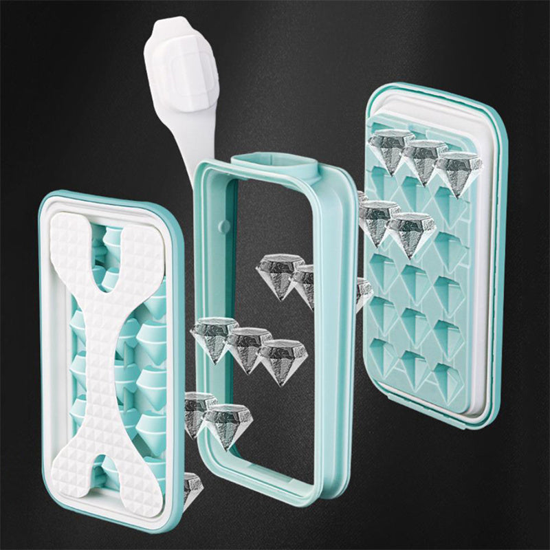 Eiswürfelform Silikon Eiswürfelbehälter Mit Deckel, EiswüRfel Flasche, Eiswürfelbehälter, quadratische Eiswürfelform,Ice Maker,lebensmittelecht und BPA-frei, perfekt für Cocktails, Whisky, Babynahrung