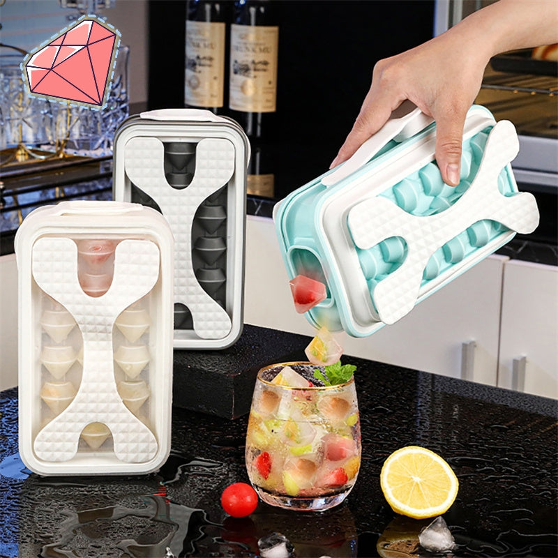 Eiswürfelform Silikon Eiswürfelbehälter Mit Deckel, EiswüRfel Flasche, Eiswürfelbehälter, quadratische Eiswürfelform,Ice Maker,lebensmittelecht und BPA-frei, perfekt für Cocktails, Whisky, Babynahrung