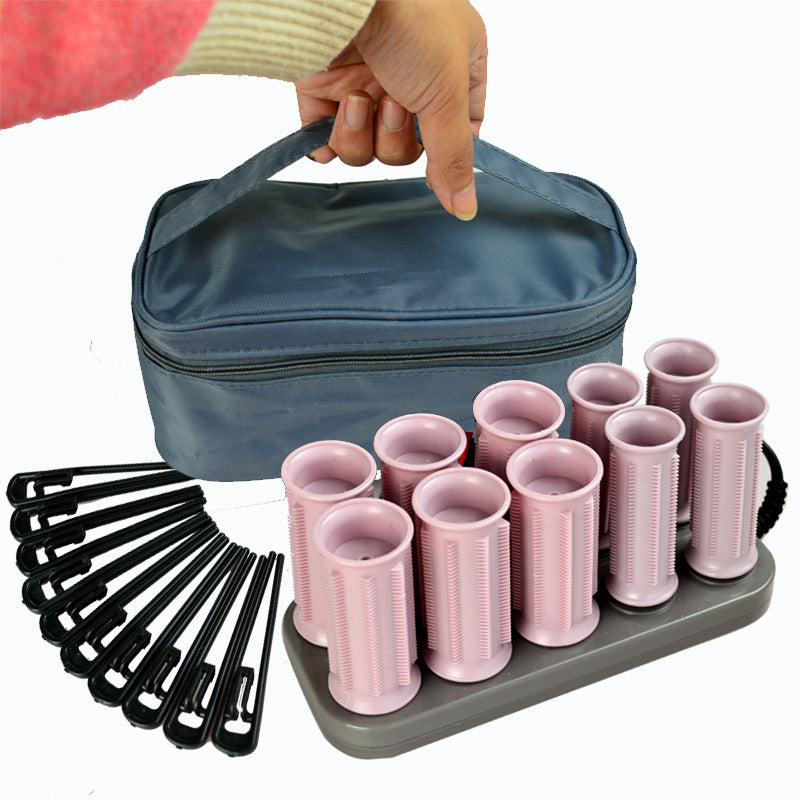 Kunststoff-Haarrollen Hitzebeständiger magischer Lockenwickler Lockenwickler Pony Selbstklebendes Haarvolumen Großer Griff Manuelles Haarstyling-Werkzeugset(Set mit Tasche)