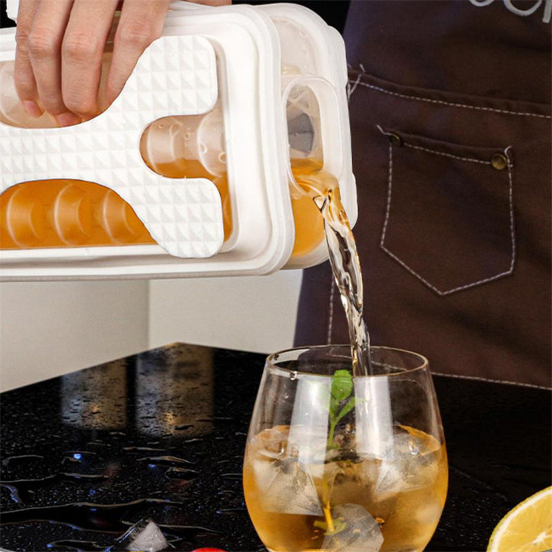 Eiswürfelform Silikon Eiswürfelbehälter Mit Deckel, EiswüRfel Flasche, Eiswürfelbehälter, quadratische Eiswürfelform,Ice Maker,lebensmittelecht und BPA-frei, perfekt für Cocktails, Whisky, Babynahrung