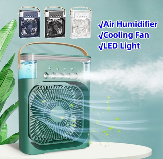 Luftkühler mit Wasserkühlung, 3-in-1 Verdunstungskühler, Luftbefeuchter & Ventilator, Mobile Klimageräte Luftkühler 7L, Leiser Air Cooler , 2 Kühlpacks