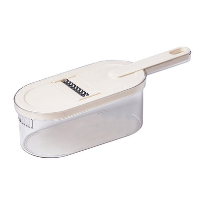 Gemüseschneider Manuell, Multifunktion Zwiebelschneider, Tragbar Gemüsehobel, Küche Würfelschneider mit 440 Edelstahl Klingen, Abtropfkorb, Aufhängeloch, 16 Austauschbare Klingen