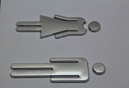 Toilettenschild Damen Herren WC Schild 2er-Set Edelstahl selbstklebend