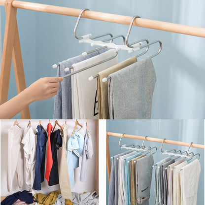 TANGBOHU Hosenbügel Platzsparend Mehrfach, Hosen Kleiderbügel Multifunctional, Hanger Pants Rack Closet Organizer für Hosen, Schals, Jeans, Kleidung, Handtücher