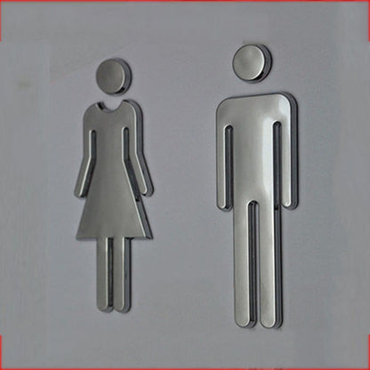 Toilettenschild Damen Herren WC Schild 2er-Set Edelstahl selbstklebend