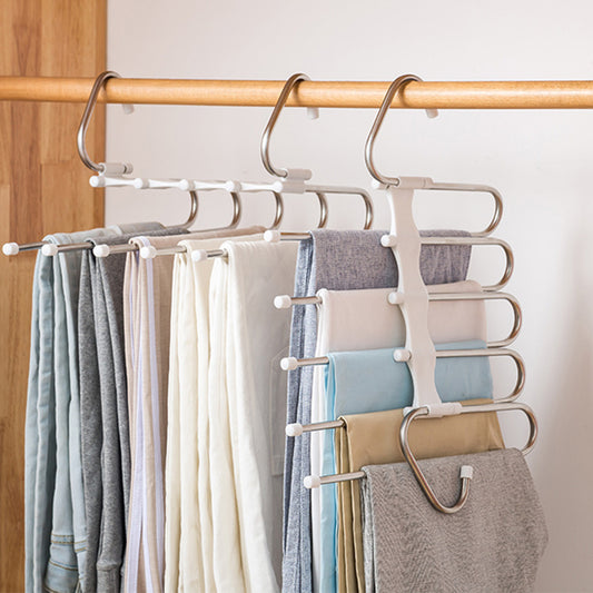 TANGBOHU Hosenbügel Platzsparend Mehrfach, Hosen Kleiderbügel Multifunctional, Hanger Pants Rack Closet Organizer für Hosen, Schals, Jeans, Kleidung, Handtücher