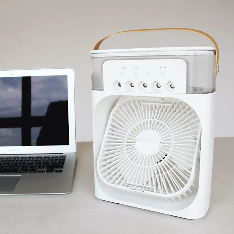 Luftkühler mit Wasserkühlung, 3-in-1 Verdunstungskühler, Luftbefeuchter & Ventilator, Mobile Klimageräte Luftkühler 7L, Leiser Air Cooler , 2 Kühlpacks