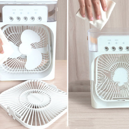 Luftkühler mit Wasserkühlung, 3-in-1 Verdunstungskühler, Luftbefeuchter & Ventilator, Mobile Klimageräte Luftkühler 7L, Leiser Air Cooler , 2 Kühlpacks