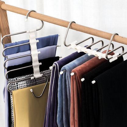 TANGBOHU Hosenbügel Platzsparend Mehrfach, Hosen Kleiderbügel Multifunctional, Hanger Pants Rack Closet Organizer für Hosen, Schals, Jeans, Kleidung, Handtücher